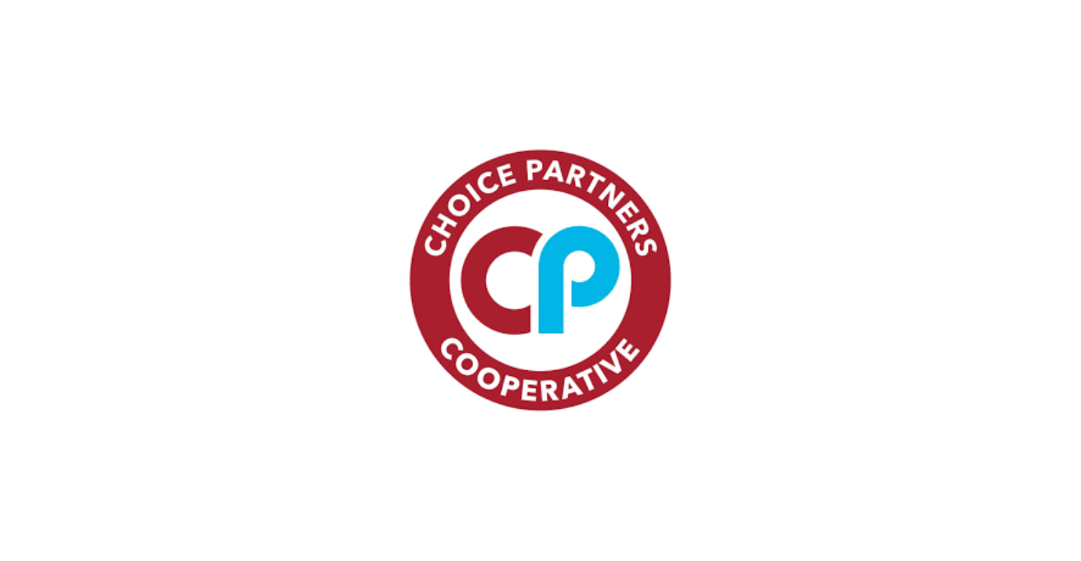 image of choice partners logo on a white background- colors include white, red, and light blue